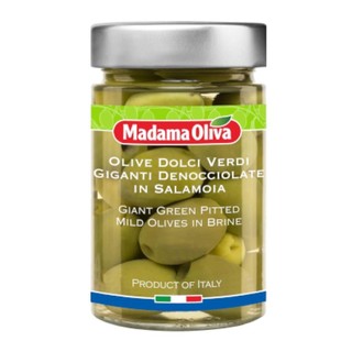 Oliu xanh tách hạt ngâm muối, giant green pitted mild olives in brine - madama oliva