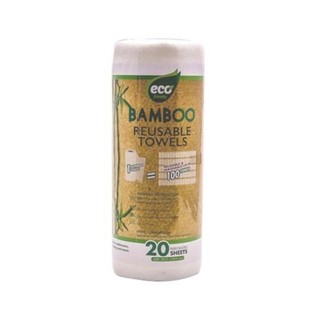 Khăn trúc tái sử dụng, bamboo reusable towels, 20 tờ - uncle bills