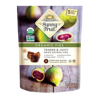 Sung khô hữu cơ, organic dried smyrna figs, tender & juicy, 5 gói, 8.8 oz - sunny fruit