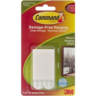 Móc dán treo tranh vừa, command, medium picture hanging strips, damage-free, holds 5.4 kg, 4 cặp - 3m