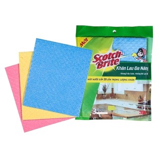 Khăn lau đa năng, scotch-brite, all purpose cloth, 3 miếng - 3m