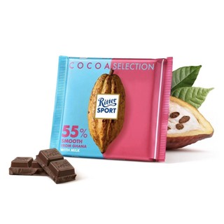 Socola sữa 55% cacao, 55% smooth from ghana with milk - ritter sport
