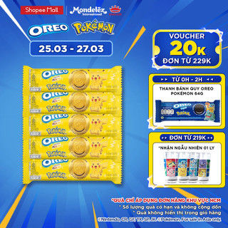   Bánh quy OREO POKÉMON phiên bản Pikachu, combo 5 thanh x 119.6g