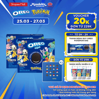  Bánh quy OREO POKÉMON vani, combo 2 hộpx303.6g (Tặng 2 thẻ hình POKÉMON)