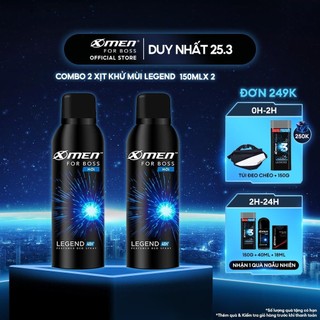 Combo 2 chai xịt khử mùi X-men For Boss 150ml - Legend