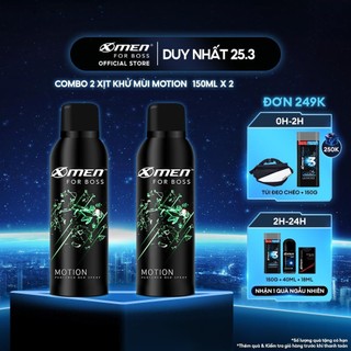 Combo 2 Xịt Khử Mùi X-Men For Boss Motion 150ml/chai