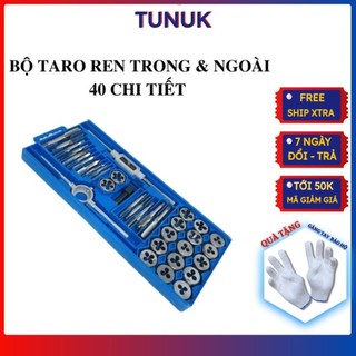 Bộ taro tạo ren 40 chi tiết TUNUK bộ taro ren chất liệu thép siêu cứng tạo ren dễ dàng