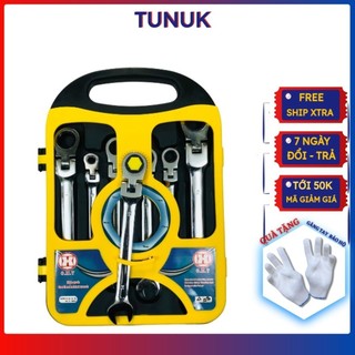 Bộ cờ lê vòng miệng  đầu gật gù 180 độ , Bộ Cle tự động 8-19mm