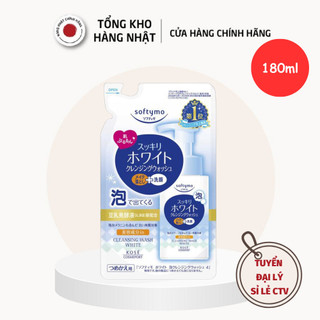 Sữa rửa mặt & tẩy trang tạo bọt dưỡng trắng softymo kose nhật bản túi refill