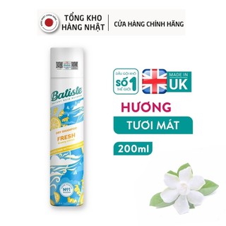 Dầu gội khô batiste tươi mát tức thì - batiste dry shampoo light & breezy fresh 200ml