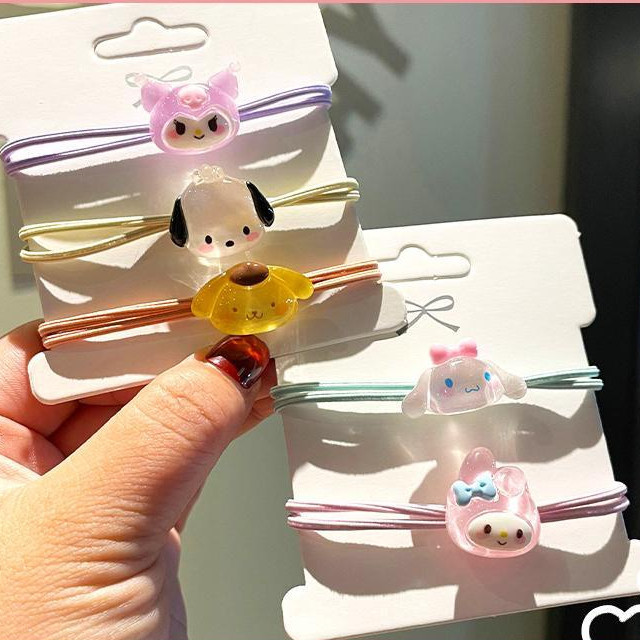 🥟ice🥟Dây buộc tóc cute gắn charm Kuromi, Sanrio phong cách Hàn Quốc