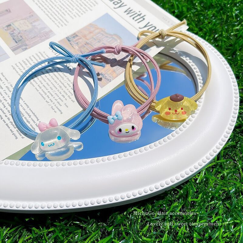 🥟ice🥟Dây buộc tóc cute gắn charm Kuromi, Sanrio phong cách Hàn Quốc
