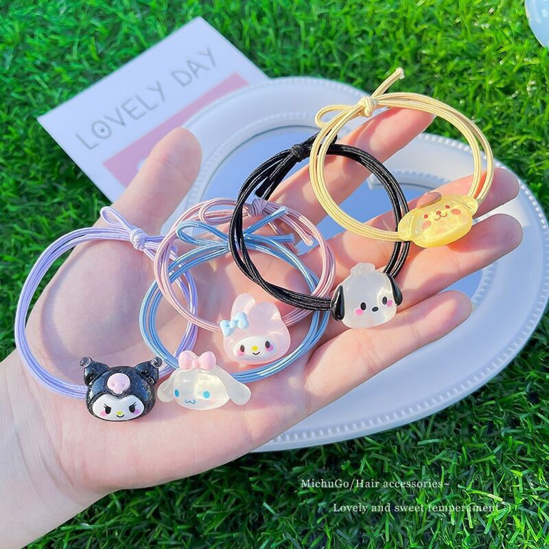 🥟ice🥟Dây buộc tóc cute gắn charm Kuromi, Sanrio phong cách Hàn Quốc