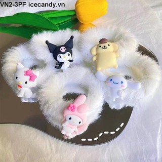Sanrio dây cột tóc lông nhung hình melody dễ thương phong cách hàn quốc
