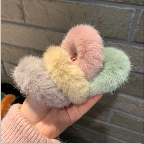 🍯icecandy Dây Cột Tóc Scrunchies Vải Lông Mềm