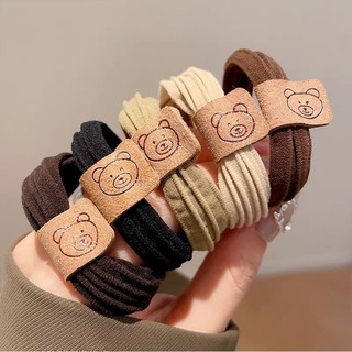 🥟ice🥟Dây cột tóc nữ phối tag gấu siêu cute, cột tóc nữ basic