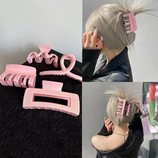 🥟ice🥟kẹp tóc hình cá mập bằng acrylic màu hồng cho nữ