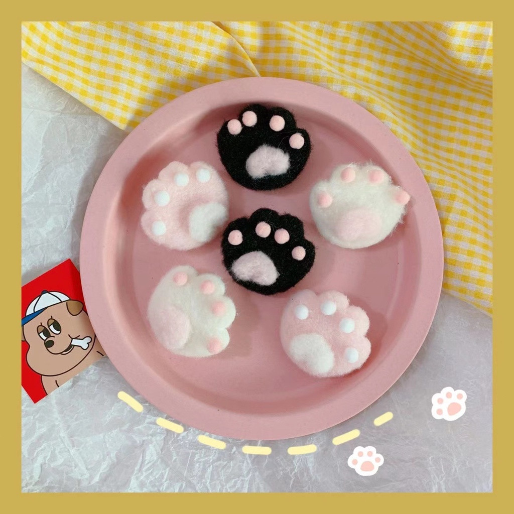 🥟ice🥟Kẹp Tóc Hình Chân Mèo Màu Hồng Dễ Thương Cho Nữ