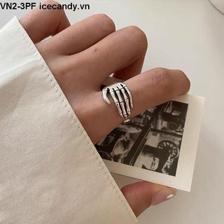 Nhẫn kim loại hình xương bàn tay kiểu dáng độc đáo cá tính