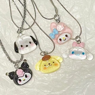 🍯icecandy Sanrio Vòng cổ Mặt Hình Chú Chó Kuromi Đáng Yêu Dành Cho Nữ