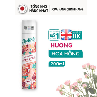 Dầu Gội Khô Batiste Hương Hoa Hồng - Batiste Dry Shampoo Rose Gold Radiant Rose 200ml