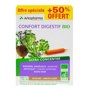 Nước uống hỗ trợ tiêu hoá và đường ruột arkopharma confort digestif bio hàng pháp hộp 30 ống