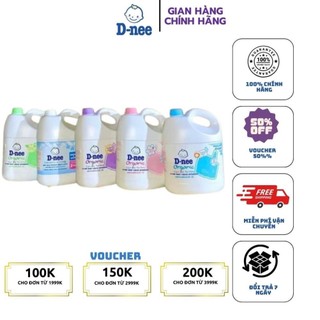 Nước giặt quần áo em bé dnee 3000ml -nước giặt xả cho trẻ em an toàn túi 550ml, chính hãng