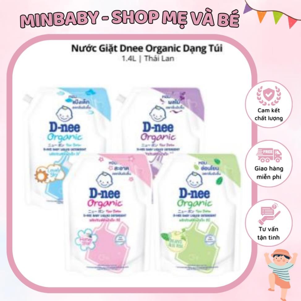 Nước giặt xả quần áo 1,4L Dnee 2in1 Thái Lan - Hương Thơm Bền Lâu