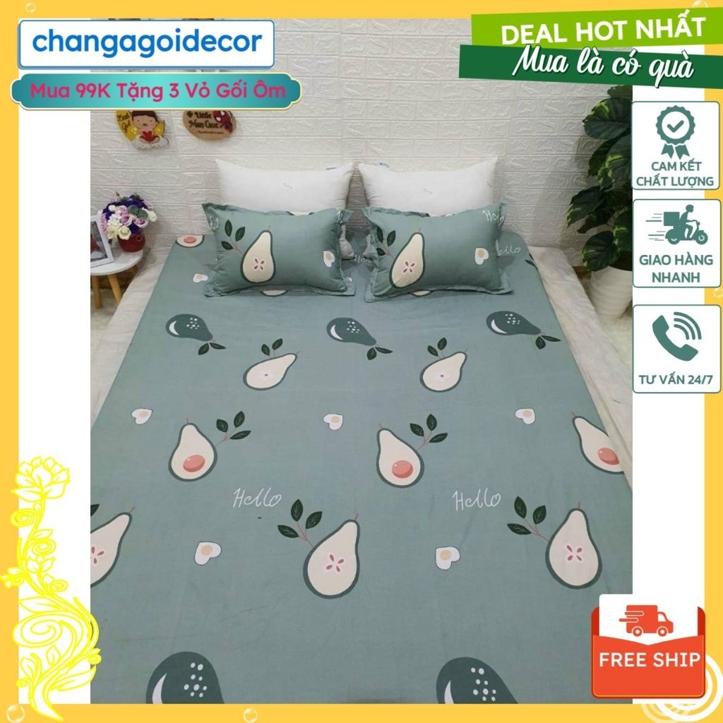 Bộ Ga Gối 3 Món 1mx2m,1m2x2m,1m4x2m,1m5x2m,1m6x2m,1m8x2m,2mx2m2 mẫu bơ nhạt