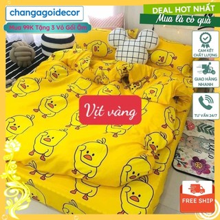 Vỏ gối ôm chất liệu cotton poly cao cấp được chọn mẫu ngay trên bài đăng, mẫu vịt vàng