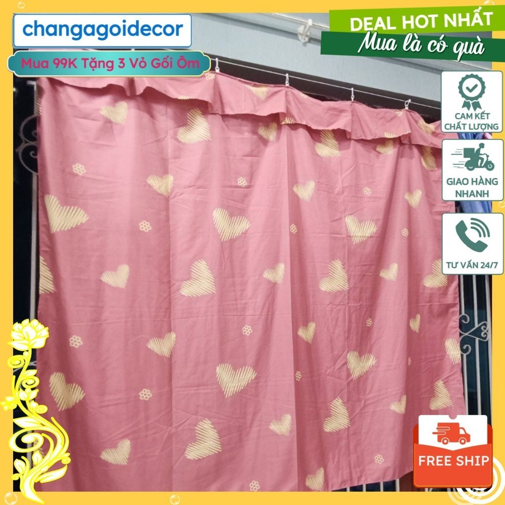 Rèm che nắng ngăn phòng có nhún bèo 1M2X1M/1M2X1M2/1M2X1M5/1M2X1M8/1M2X2M/1M2X2M2, mẫu tim xước