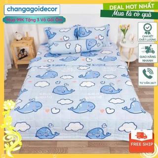 Vỏ chăn lồng ruột kích thước 1mx2m/1m2x2m/1m4x2m/1m5x2m/1m6x2m/1m8x2m/2mx2m2, mẫu cá voi xanh