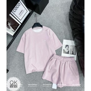 Set bộ đồ nữ chất cotton lạnh áo phông mix quần sooc kiểu dáng basic