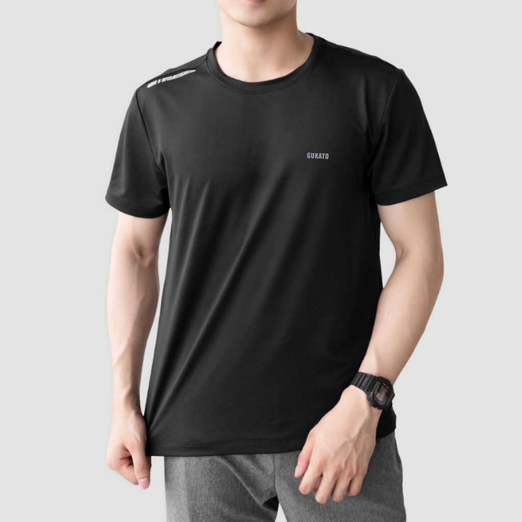 Áo thể thao nam vải thun thông hơi lỗ thoáng khí Coolmax mát lạnh, cổ tròn ngắn tay Gukato | BigBuy360 - bigbuy360.vn
