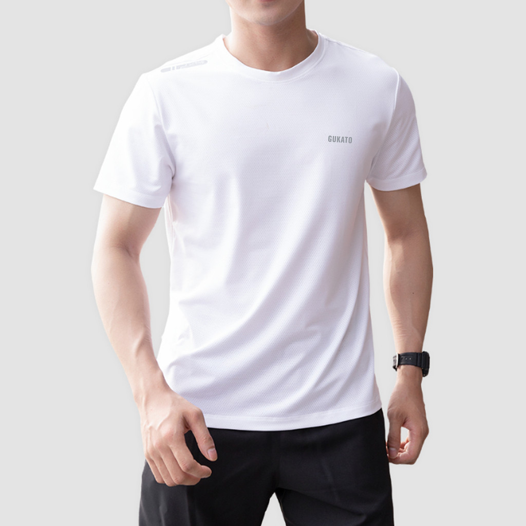 Áo thể thao nam vải thun thông hơi lỗ thoáng khí Coolmax mát lạnh, cổ tròn ngắn tay Gukato | BigBuy360 - bigbuy360.vn