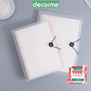 Sổ còng B5 A4 A5 DecorMe bìa còng khóa tròn bìa nhựa mềm kèm giấy và tab phân trang