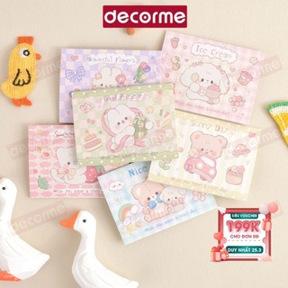 Thiệp env caro màu in hình hoạt hình đáng yêu 6m decorme 7.5*9.8cm