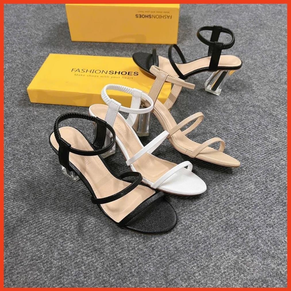 Sandal cao gót 2 dây, Đế Trong Suốt Cao 7P, Dép Lê Gót Cao Trung Mẫu Mới Mùa Hè 2024 | GiayXinhXinh.Store