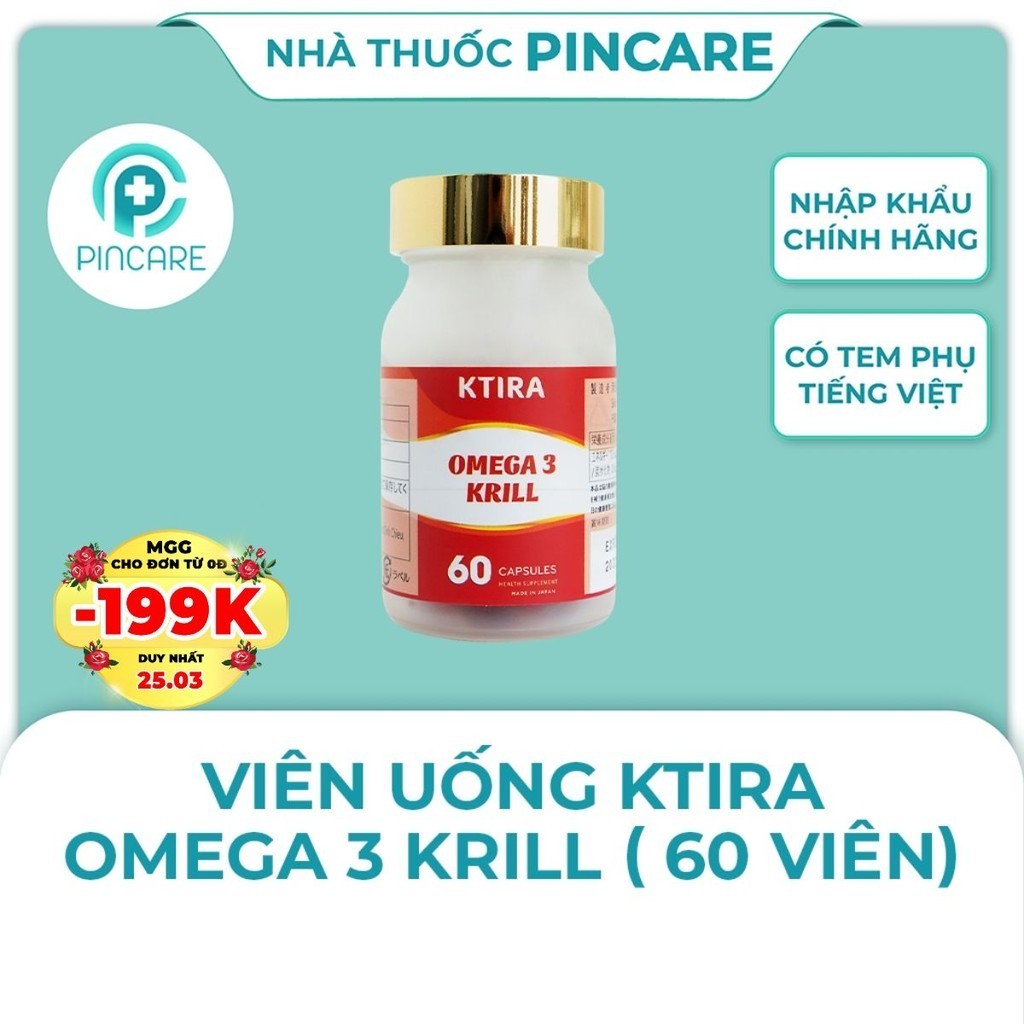 Viên uống KTIRA OMEGA 3 KRILL dầu nhuyễn thể 60 viên - Nhà Thuốc Pincare