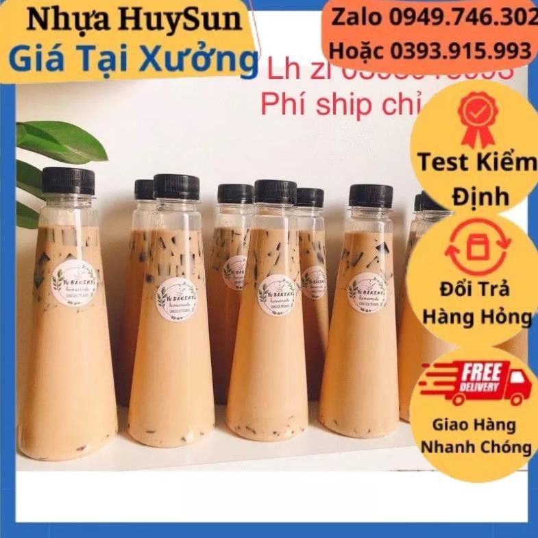 ( Giá Sỉ) Chai Nhựa Tam Giác Đựng Trà Sữa 330ml - Chai Hình Tháp. Có Test Kiểm Định Chất Lượng