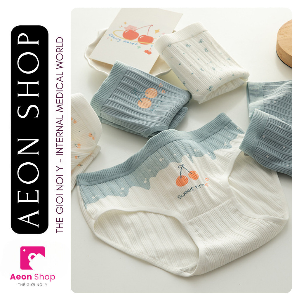 Combo 5 Quần Lót Nữ Cotton Quần Lót Nữ Cute Cherry AEON.SHOP QTH072