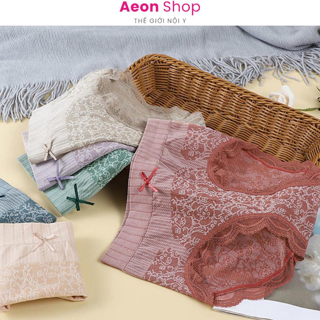 COMBO 5 Quần Lót Ren Hoàng Hậu Cotton Nịt Bụng Nâng Mông AEON.SHOP Q107