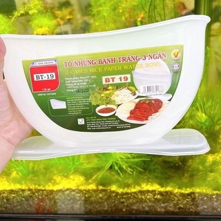 Khay nhúng bánh tráng 3 ngăn đa năng , tô nhúng bánh tráng