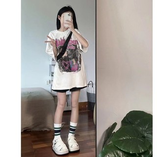 SALMO Áo Thun In hình hoạt hình dành cho cặp dôi thời trang cổ tròn oversize unisex ulzzang 100%cotton