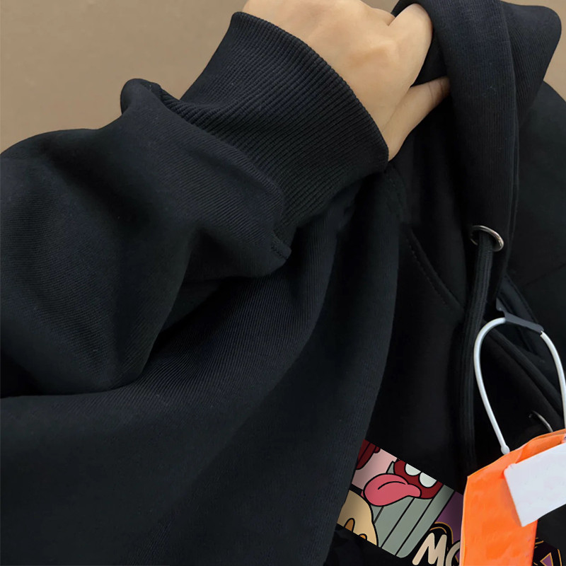 Áo hoodie dài tay đen nữ local brand SALMO vintage áo thu đông unisex 100% cotton