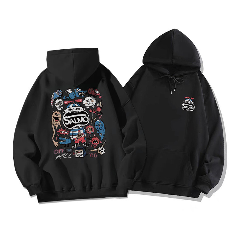 Áo hoodie dài tay đen nữ local brand SALMO chất áo thu đông unisex 100% cotton