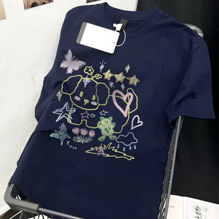 SALMO áo phông nữ đen form rộng local brand mùa hè áo phông unisex 100%Cotton