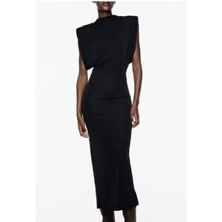 Zara full tag made Morocco đầm midi trơn không tay kiểu thiết kế mới lạ sang đẹp - Luumooc