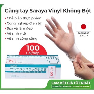 Set 100 Găng Tay Vinyl Pvc Bảo Vệ An Toàn Thực Phẩm (Không Bột- ARISTA ) nhập khẩu