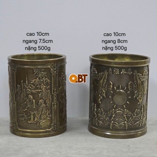 Ống Bút Hoa Văn Bằng đồng